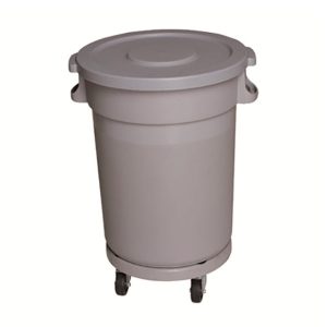 Bote cilíndrico DUST con tapa plana y dolly 120 litros