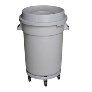 Bote cilíndrico DUST con tapa embudo y dolly 120 litros