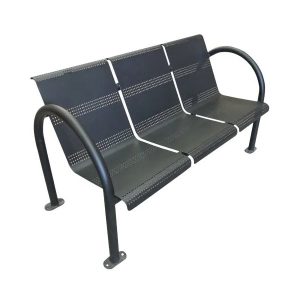 Banca tandem de acero al carbón punzonado para tres personas