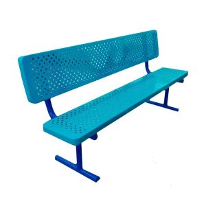 Banca euro de acero al carbón multiperforado para cuatro personas