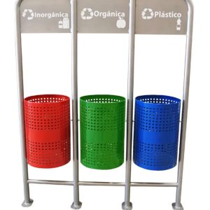 Estructura urbana triple con tres botes de 60 litros