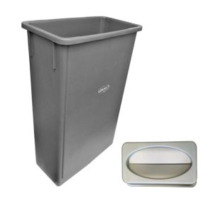 Bote SLIM DUST con tapa abatible 90 litros gris claro