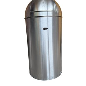 Bote DUST de acero inoxidable tipo bala con tapa abatible y liner galvanizado 50 litros