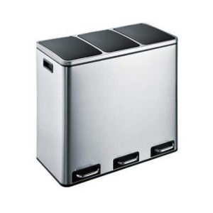 Bote DUST triple acero con triple pedal color gris 54 litros