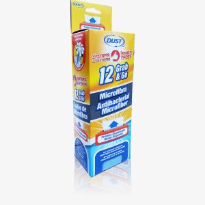 Dispensador con 12 toallas de microfibra antibacterial azul